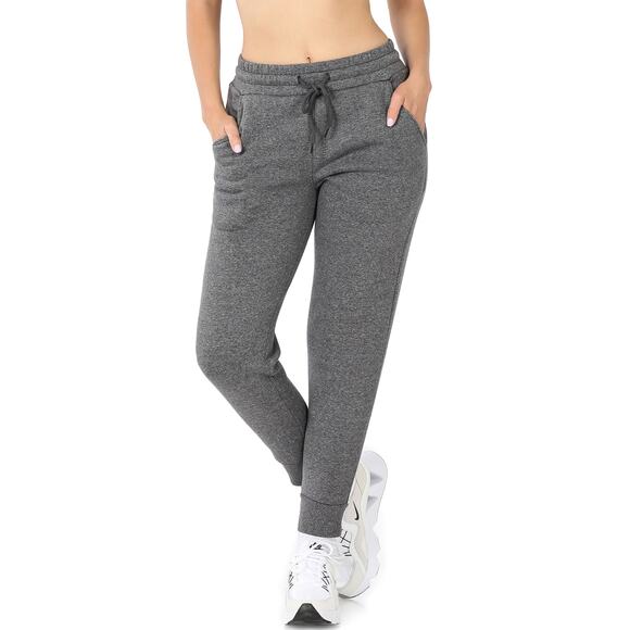 Melange Velboa hoodie & jogger Pants set (Charcoal)- XLarge - Picture 4 of 5